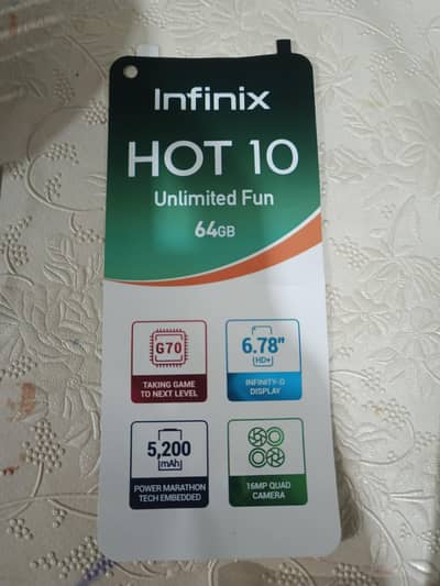 Infinix Hot10 with box argent sell/exchange o34i3oi24oowtsap