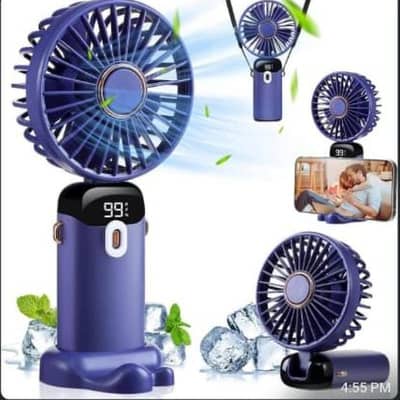 Foldable USB Neck Hanging Fan 5 Speed