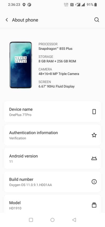 one plus 7tpro 8/256