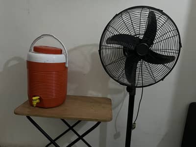 Royal fan with table and a water cooler