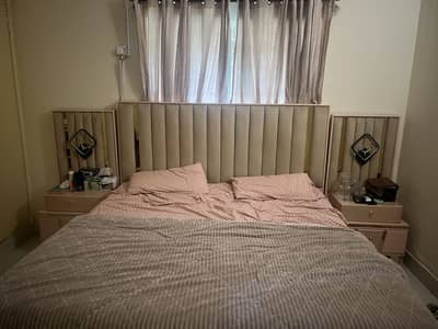 Double bed with side table and dressing new purchased 3 months before