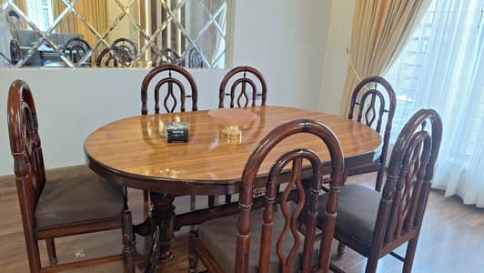 6 seater Sheesham Wood Dining Table with Chairs