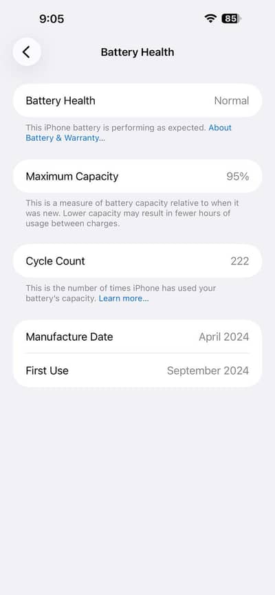 I phone 15 pro max jv health 95 pack set