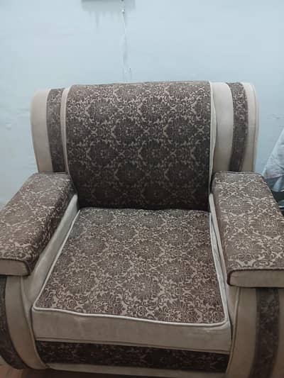 Brown & Beige Sofa Set for Sale