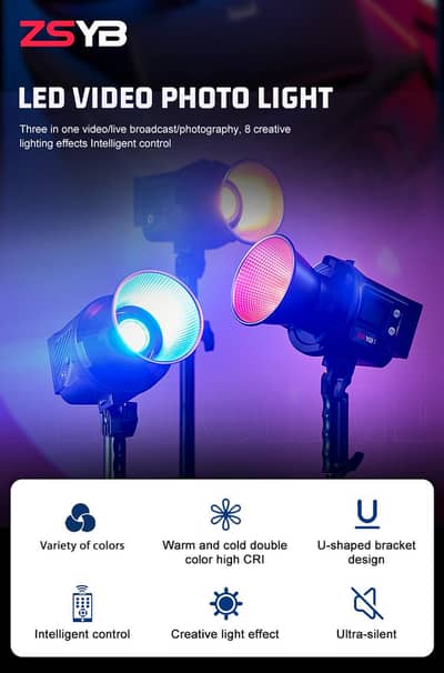 ZSYB CL- 60RGB 60W RGB video Light  | studio Light For Youtube ,Tiktok