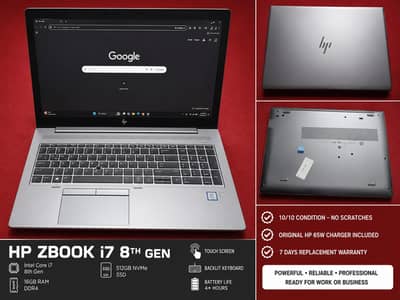HP ZBOOK 15U G6 i7 8th Gen, 16 GB RAM, 512 NVME, TOUCH SCREEN