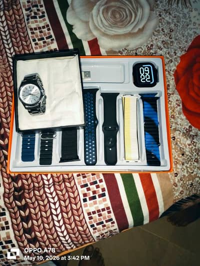 casio man watch primium +smartwatch ultra3 with 7straps