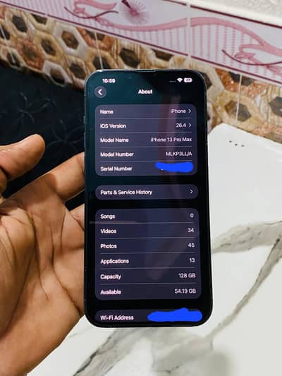 iPhone 13 Pro Max JV 128GB battery health 86% contact 03214869959