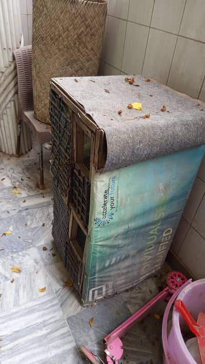 Double portion cage for birds