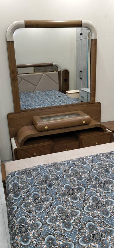 wooden bed , dressing, side table