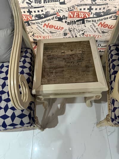 Coffee table plus chair chiniot pure wooden