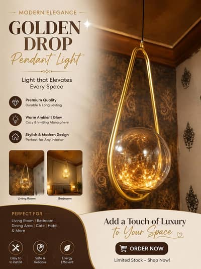 Golden Drop Pendant Light