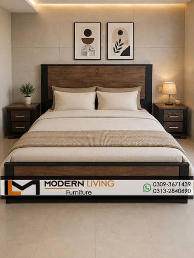 King Bed With 2 Side Tables Best Quality In Your Choice Colours