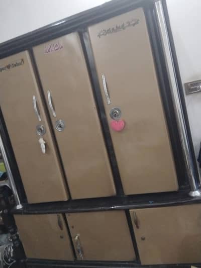 3-Door Steel Cabinet / Wardrobe in Excellent Condition