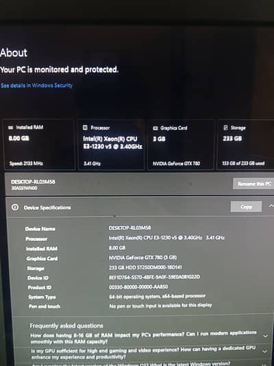 i7 6thgen eqivalent pc