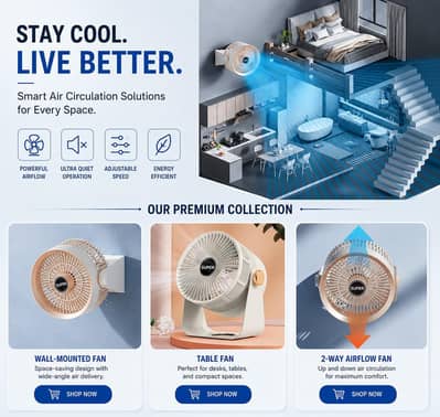 Compact Mini Portable Fan - Off White, Low Wattage Cooling