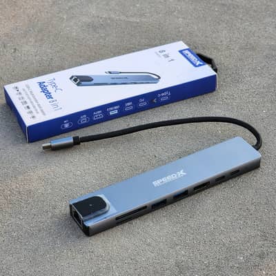 Speed-x (SP-TC801) 8 In 1 Multi-Port Type C 4K HDMI USB 3.0 Converter