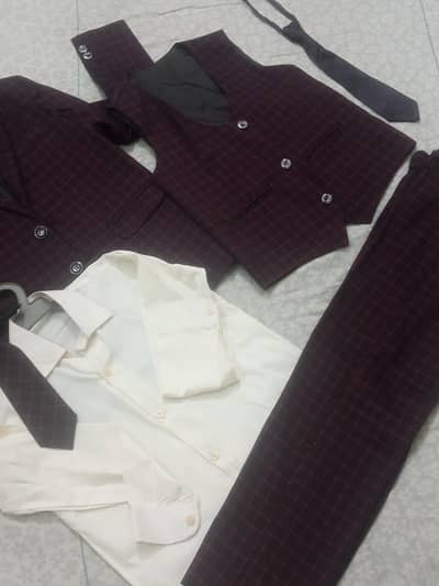 Beautiful Red and black kids pant coat