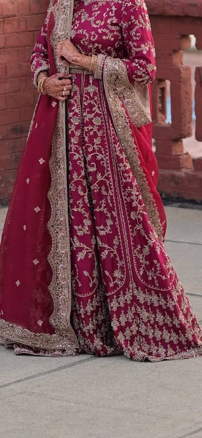 Luxury Ruby Red Barat Bridal Dress