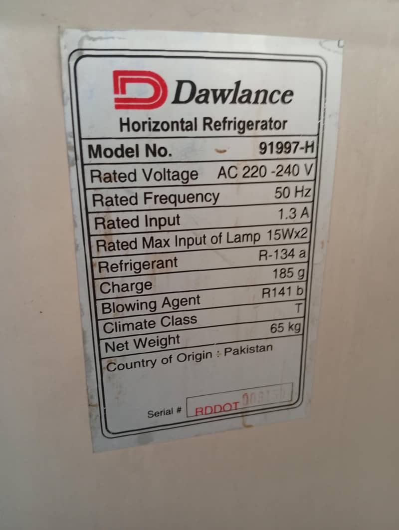 dawlance deep freezer 3
