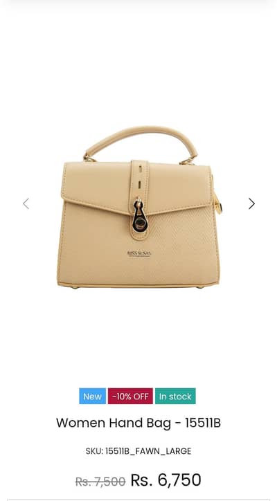 WalkeEaze Ladies Hand Bag – Fawn Color – Stylish & Elegant