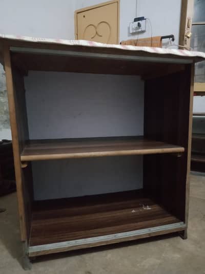 Wooden Iron stand Table with shoes rack