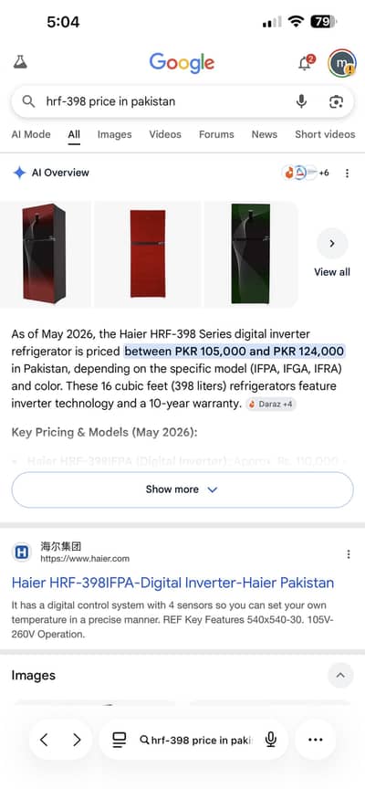 Haier fridge.