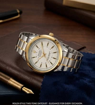 Premium Rolex-Style Men's Datejust - Silver & Gold Two-Tone, Exquisite