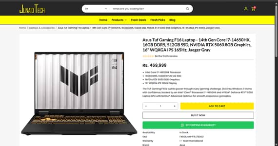 Asus TUF Gaming F16 Core i7 14th Gen RTX 5060 16GB RAM 1TB SSD