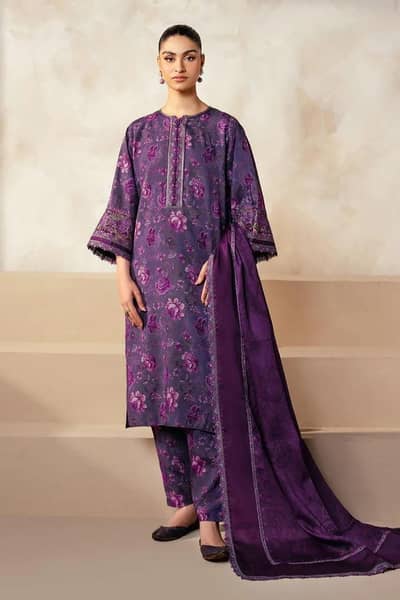 Purple Floral kurta set for women's