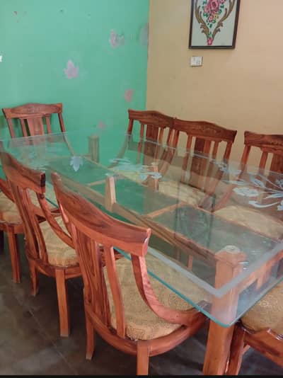 8 seater Solid Sheesham wood dining table