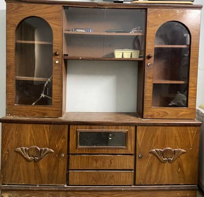 Divider Wooden Display Cabinet Crockery Unit Solid Wood, Negotiable