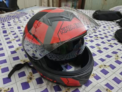 JiekaJiekai JK111, BOT Red, DOT Certified Helmet, Dual Visor