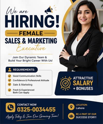 Female Sales & Marketing Staff Required