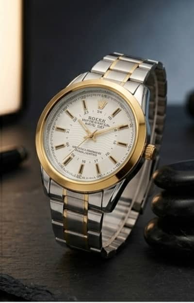 Premium Rolex-Style Men's Datejust - Silver & Gold Two-Tone, Exquisite