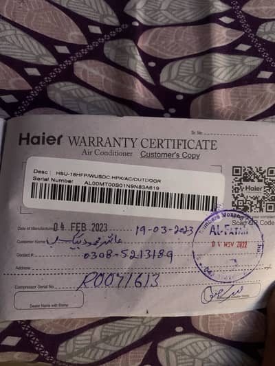Haier Dc inverter urgent sale