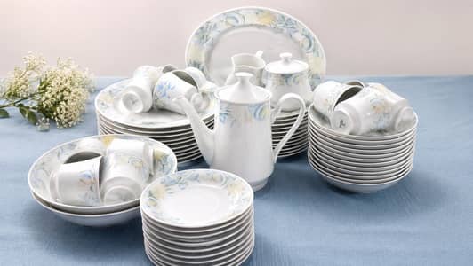 Complete Porcelain Dinner Set 60+ Pcs | Floral Design | Wedding Gift