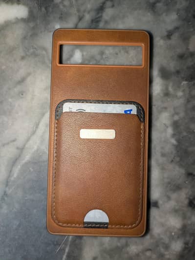 Pixel 6a Silicone Vegan Leather Card Holder Case Cover