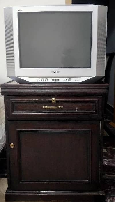 Sony TV with Premium Wooden Trolly Stand
