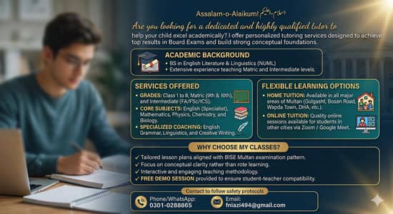 Home tution and online tution available