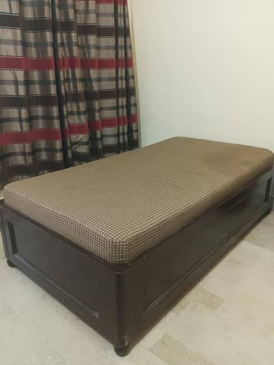 Pure Wood Heavy Single Bed / Divan with Mattress