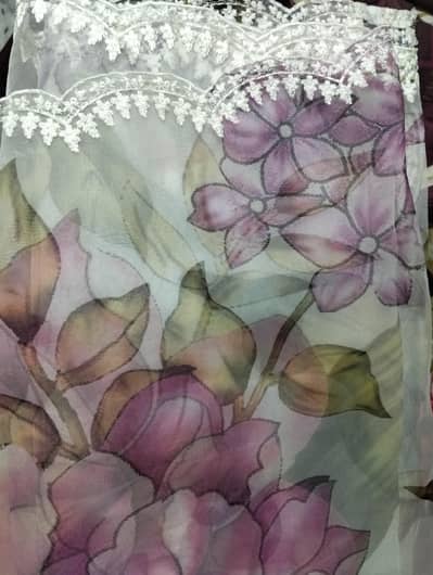 ideal botique new lawn dress m size ready to wear  organza dupatta