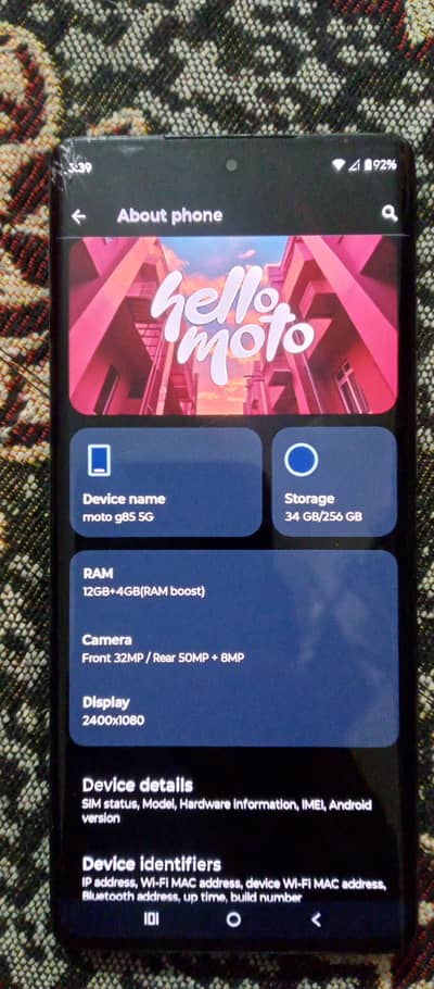 exchange Motorola g85 5g