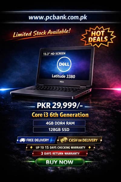Dell Latitude 3390 i3 8th Gen 13" HD Touch 4GB RAM 128GB SSD Used Lapt