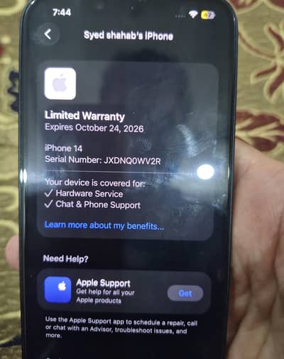 Iphone 14 128 gb PTA approved in warranty