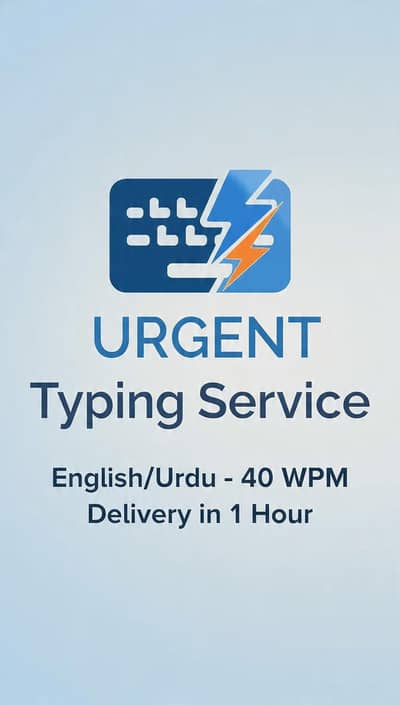 1 PAGE FREE SAMPLE - Urgent Typing 1 Hour Delivery
