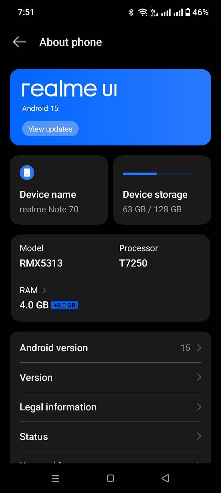 Realme note 70 3
