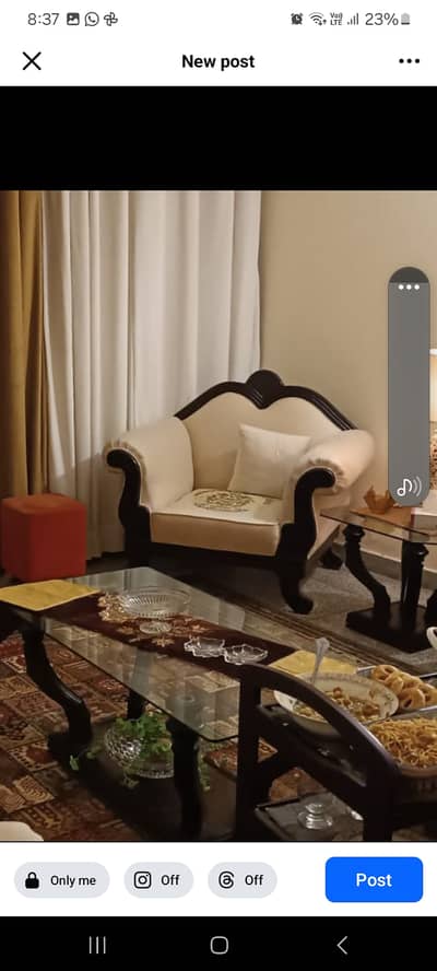 Sofa in a good condition pure wood is used in legs and inner frame of