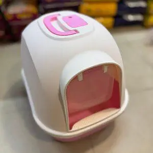 Closed Litter Pink and White Box for cats and dogs