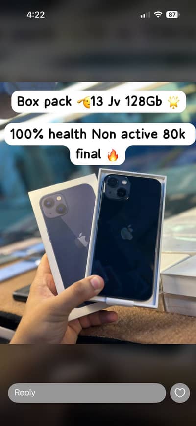 Iphone 13 box pack 128 GB system active